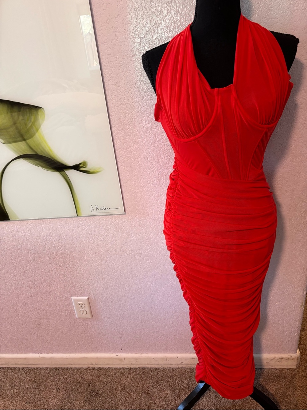 New House of CB red dress size medium plus cup